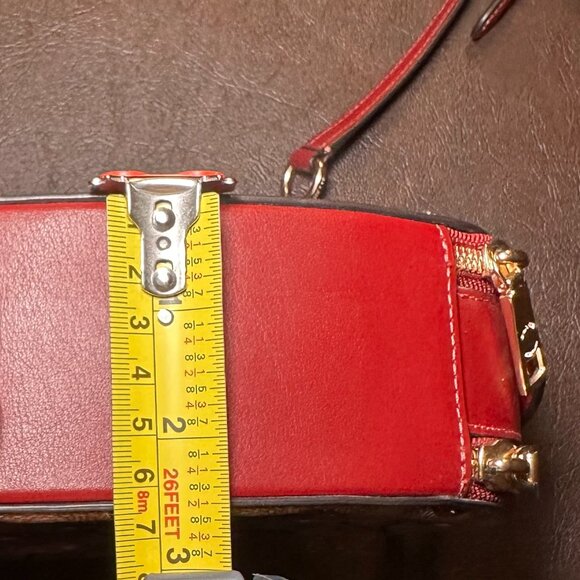 COACH Heart Crossbody Bag Signature Cherry Print Canvas CY706 Tan and Red - Picture 10 of 16